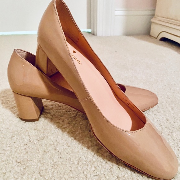 kate spade Shoes - Kate Spade Nude Kitten Block Heels